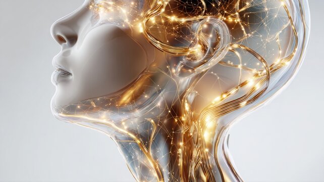 3d render of a minimal cybernetic digital concept