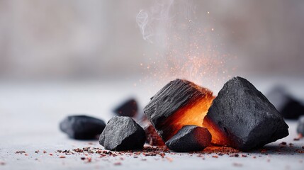 Premium glowing embers close-up for Disobedience Day and Labor Day inspired autumn marketing campaigns, modern transformation concept for young professionals