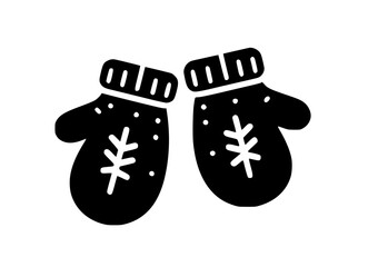 Baby Mittens Silhouette Icon – Minimalist Black SVG Clipart