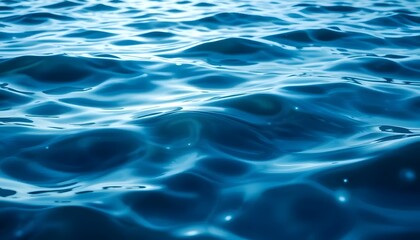 Blue water surface rippled illuminated