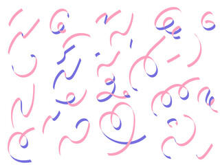 くるくるカラフルリボンの飾り素材セット