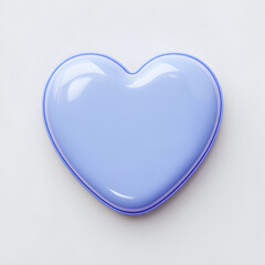 3D Royal Blue Heart Icon on Pastel Background – Glossy Clay Style