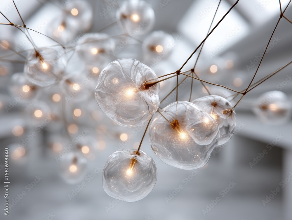 Aufkleber modern quantum simulator particle streams with light intersections premium authentic technology visu