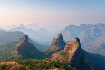 Fototapeta premium Premium Scenic Landscape of Tiger Point with Unique Rock Formations and Vast Valley Views Modern Travel Inspiration for Adventure Marketing and Social Media