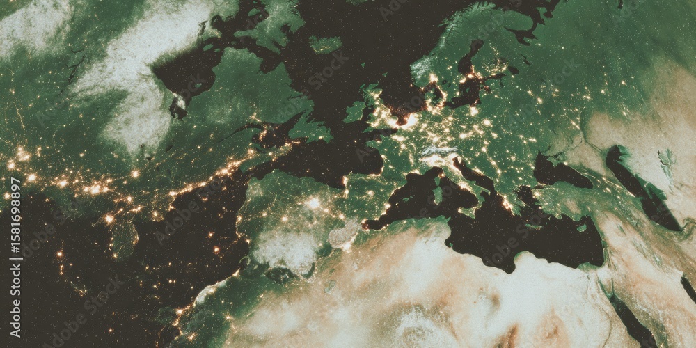 Poster modern global connectivity network map with digital nodes premium professional tech content for busi