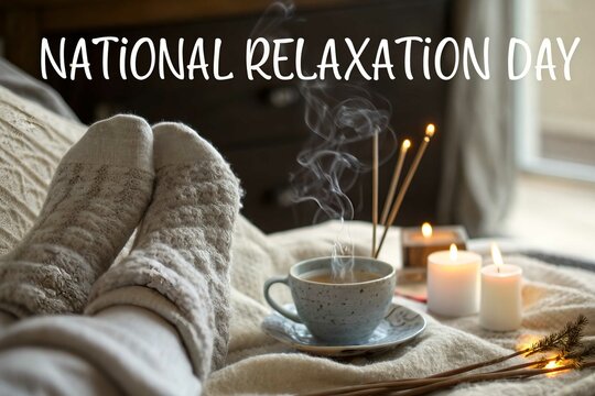 National relaxation day cozy comfort and self care