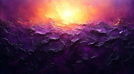 Obraz premium Abstract purple and orange textured landscape digital art