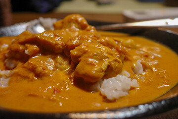 チキンカレーのクローズアップ