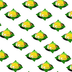 seamless pattern with green leaves