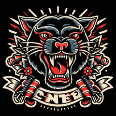 Old School Panther Head