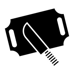 Kitchen Utensils Icon Design Knife and Chopping Board Graphic Illustration
