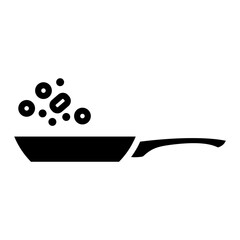 frying pan icon logo vector illustration design, for cooking theme design