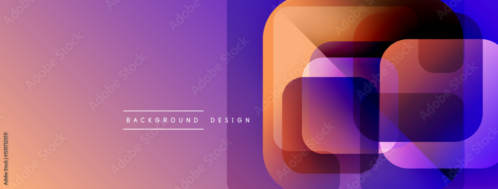Poster abstract gradient shapes overlap creating modern visual effect. soft colors blend, forming dynamic b