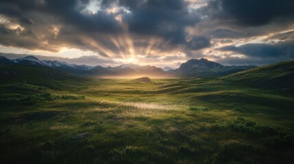 Endless grasslands under the ethereal glow of the northern lights, where celestial horses roam free, leaving trails of shimmering stardust in their path
