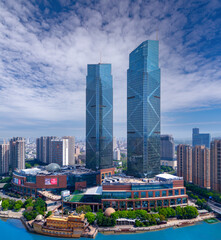 Obraz premium Urban environment of Dongwu International Plaza, Huzhou City, Zhejiang Province, China