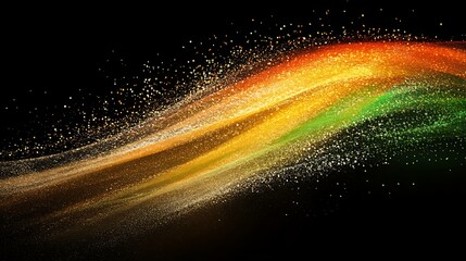 Abstract swirling colors on black background