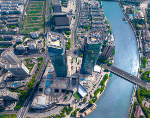 Urban environment of Dongwu International Plaza, Huzhou City, Zhejiang Province, China