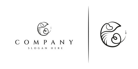 Peacock feather pen logo with love heart combination ink splash effect in flat vector design style © Senadjan Design