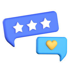 Review Bubble 3D Icon Colorful Design