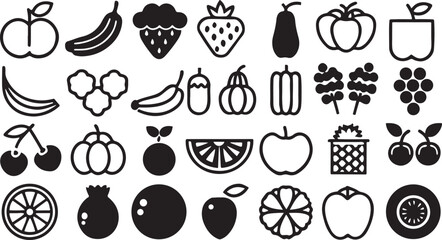 vector set of black and white flowers