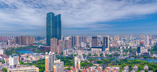 Fototapeta premium Urban environment of Dongwu International Plaza, Huzhou City, Zhejiang Province, China