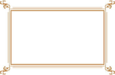 Elements of ornate vintage frames. Border gold on white classic calligraphy swirls, floral motifs. Design print for greeting cards, wedding invitations, restaurant menu, royal certificates. Set 502
