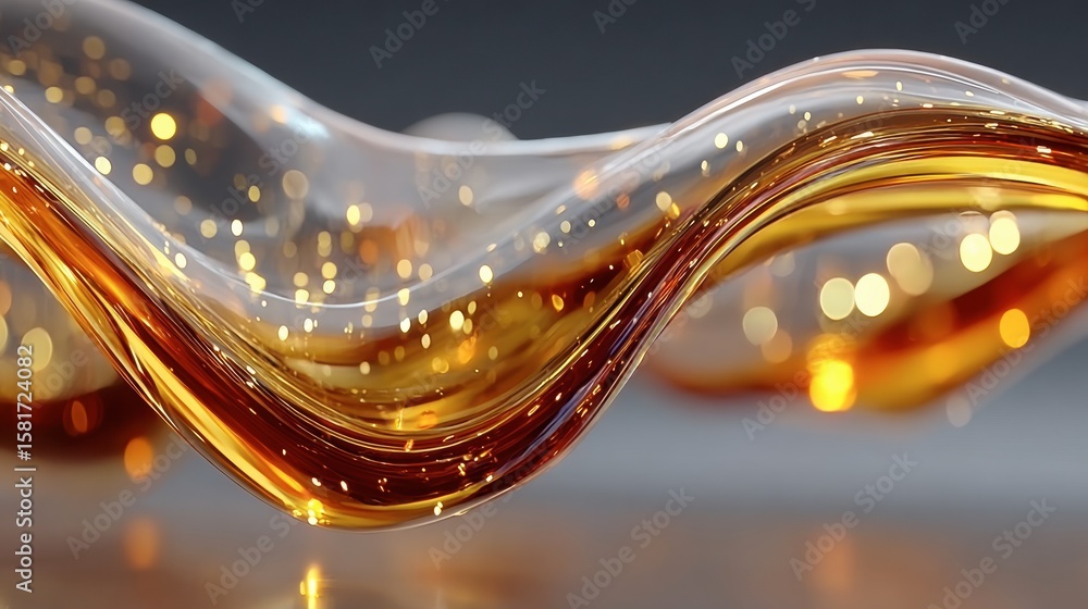 Poster flowing abstract lines: a mesmerizing abstract composition of swirling, translucent lines in shades 