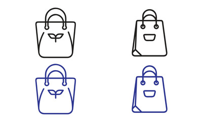 Blue Bliss: Minimalist Shopping Bag Icon