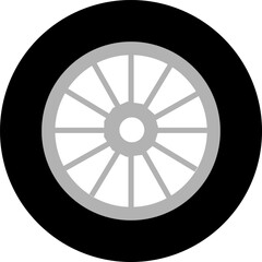 Fototapeta premium Car wheel icon. Vector illustration
