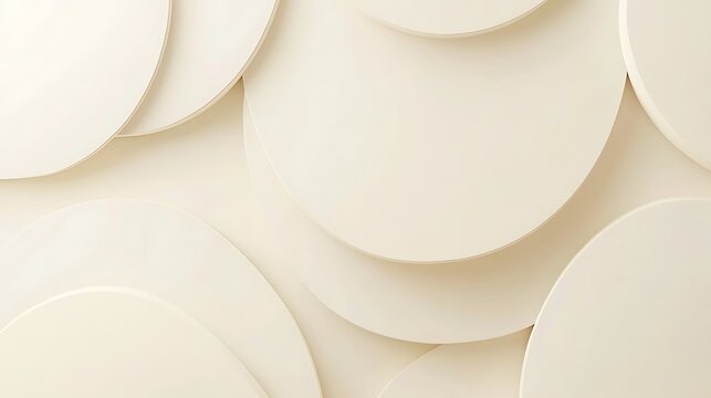 Abstract pattern of overlapping circles in cream