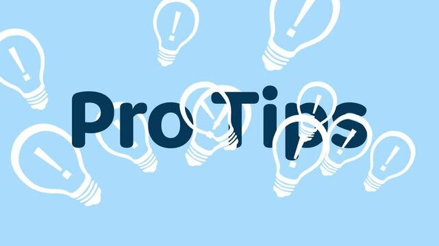 Pro Tips Bulbs Blue Bottom To Top Moving Text 