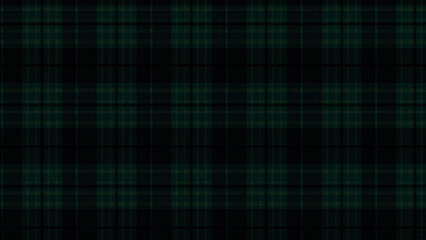 A high-resolution digital wallpaper featuring a seamless Black Watch Tartan pattern with symmetrical deep navy, dark green, and black lines, bold and sophisticated for modern designs.