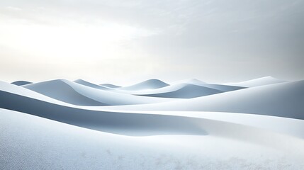A serene, snowy desert landscape