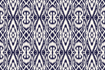 Ethnic seamless ikat fabric pattern for printing of fabrics and textiles