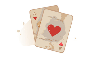 Ace of hearts playing card illustration for casino games and poker night themed designs and gambling art