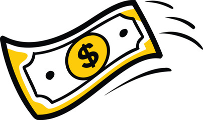 Flying dollars vector