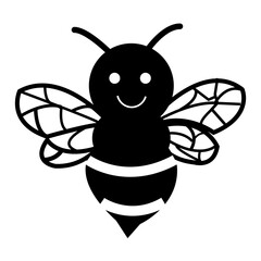 bee silhouette icon design template	