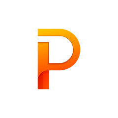 initials letter P gradient    creative logo design