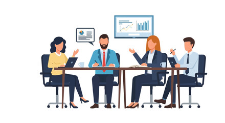 Business Team Meeting Around a Conference Table.