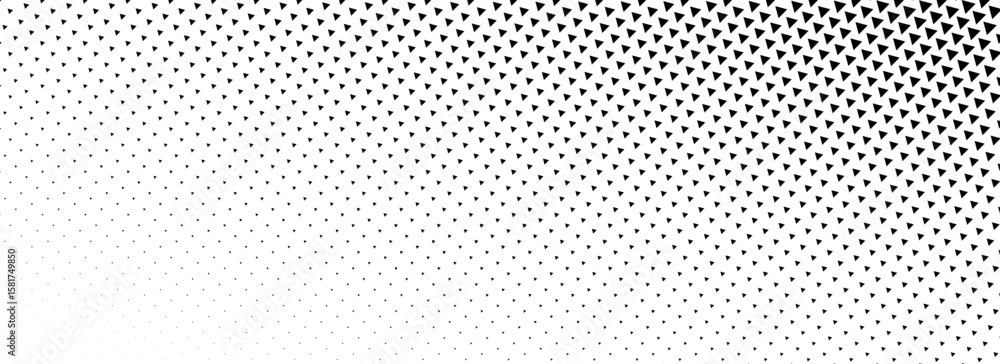 Aufkleber fading triangle halftone texture gradient. black and white abstract geometric background. tech trian