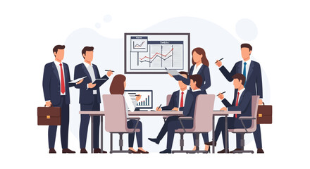 Business Team Meeting in a Modern Office Setting.