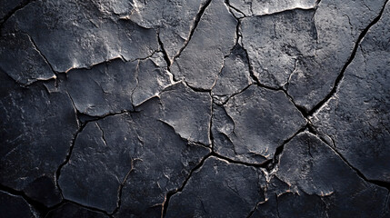 Stone on dark cracked wall background , Generative ai