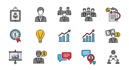 Fototapeta premium Collection of Business and Finance Icon Set.