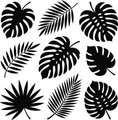 seamless pattern with leaves silhouettes