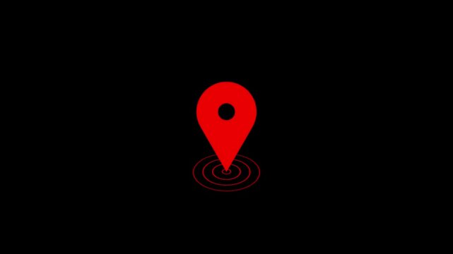 Location Pin Pointer on Transparent Background, Animated Cartoon Location Icon Symbol on Alpha Channel, Drag and Drop on Your Timeline, Proj