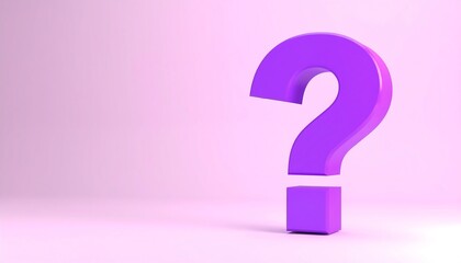 Purple question mark on a pink soft background