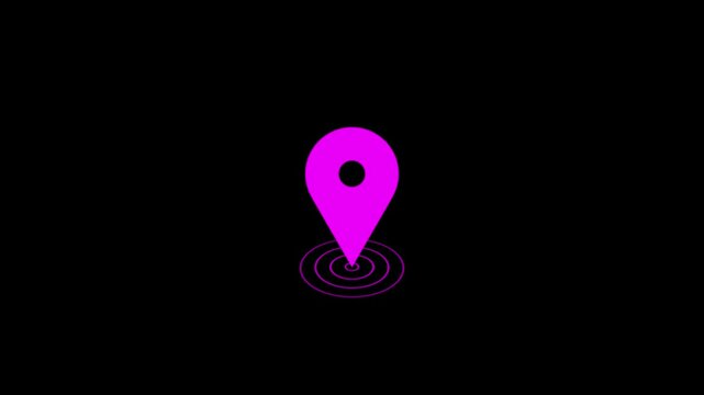 Location Pin Pointer on Transparent Background, Animated Cartoon Location Icon Symbol on Alpha Channel, Drag and Drop on Your Timeline, Proj