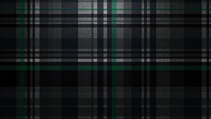 A Black Watch Tartan pattern with a metallic, brushed steel finish, reflecting light with dark navy and green lines, sleek and futuristic for tech-themed backgrounds.