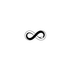 An infinity symbol rendered in dark lines against a black background, representing timelessness and unending possibilities.