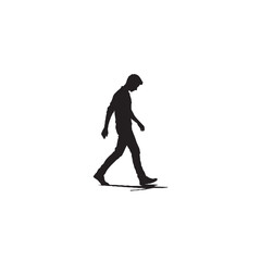 Person Stepping Out of Shadow Silhouette on White Background – Vector Illustration for Personal Growth, Emotional Emergence, and Symbolic Transformation Concepts